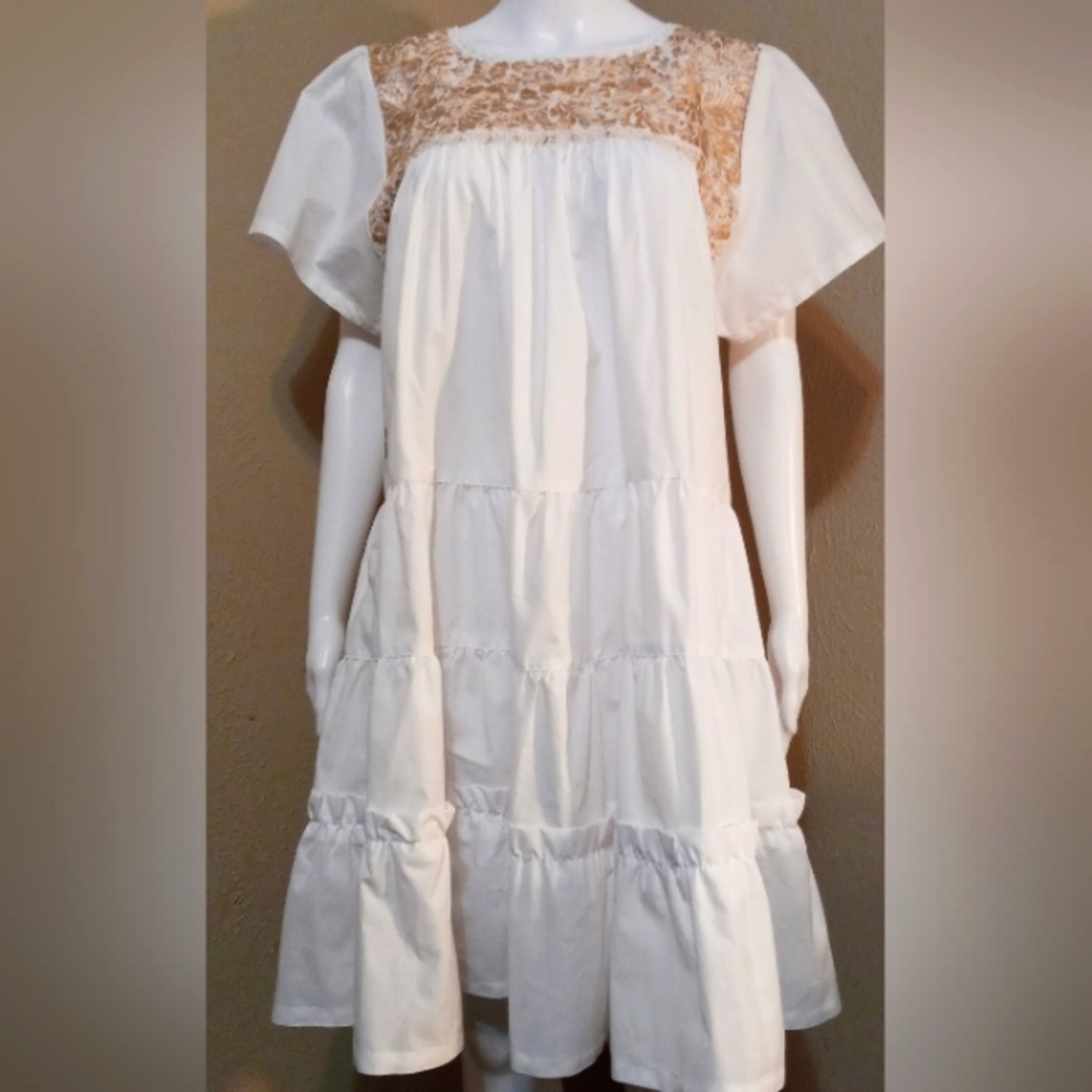 Mi Golondrina Embroidered Tiered Dress